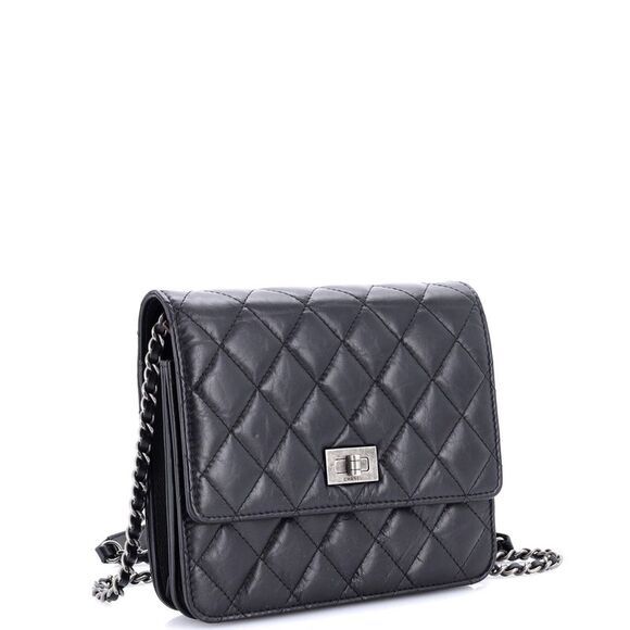 Chanel Reissue 2.55 Square Wallet on Chain Quilted Aged Calfskin Black - Picture 2 of 6